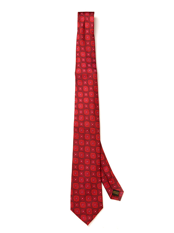 Torino All Over Dark Maroon Silk Tie