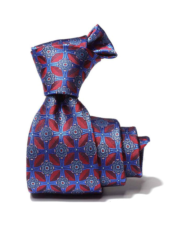 Torino All Over Dark Maroon Silk Tie