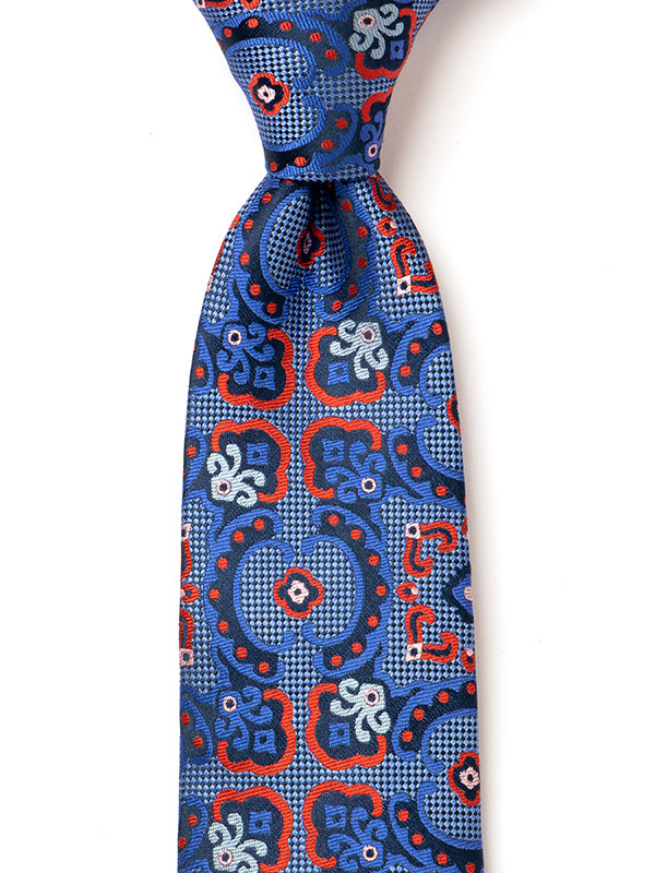 Torino All Over Dark Blue Silk Tie