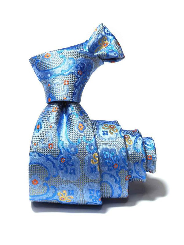 Torino All Over Light Blue Silk Tie