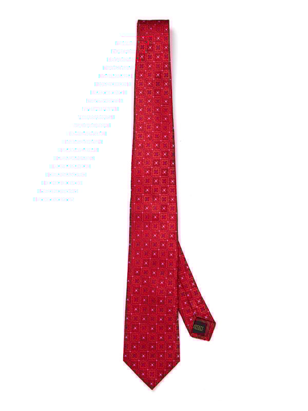 Torino All Over Dark Maroon Silk Tie