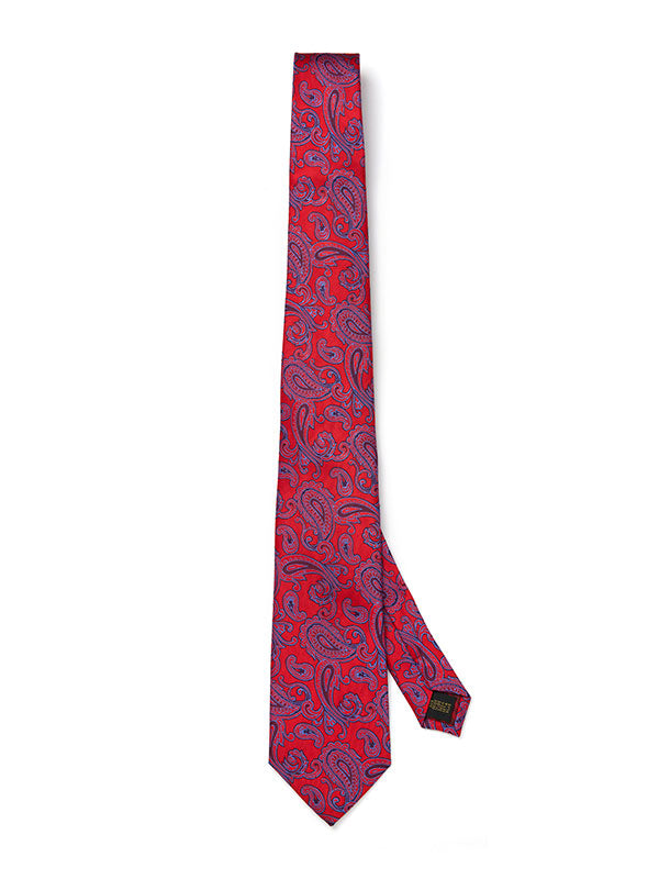 Torino All Over Dark Red Silk Tie