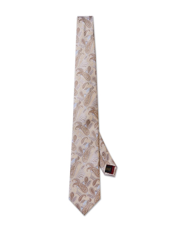 Torino All Over Beige Silk Tie