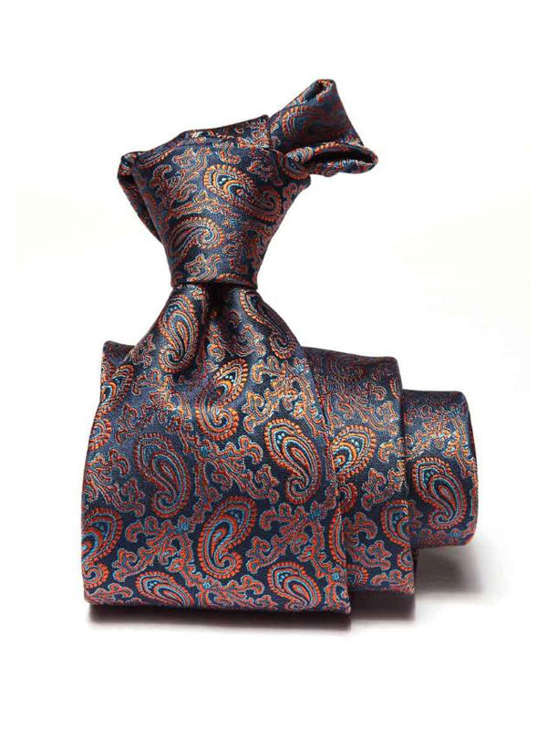 Torino All Over Navy Silk Tie