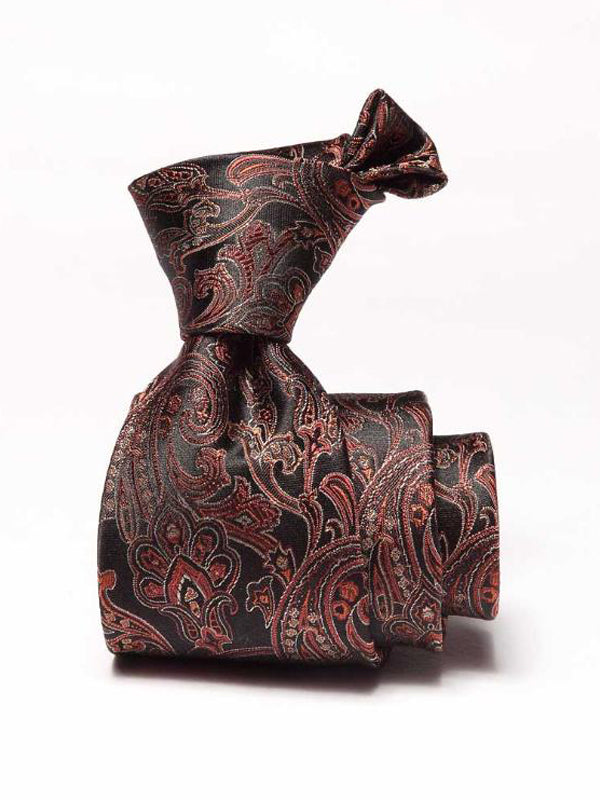 Torino All Over Dark Brown Silk Tie