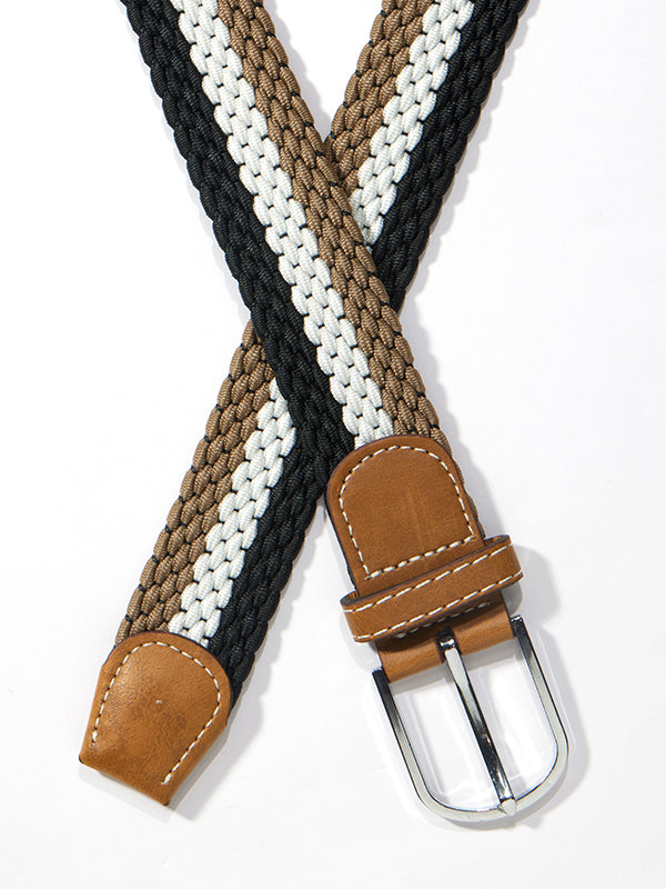 Z3 Multi Black/ White/ Khaki Braided Non-Leather Belt