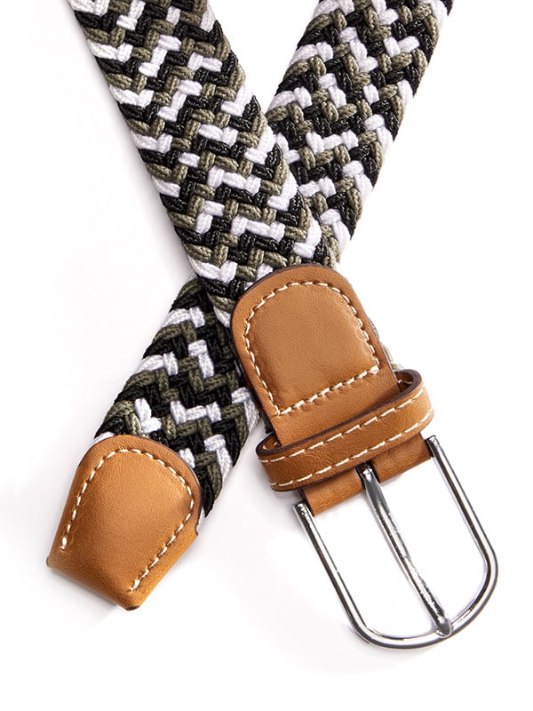 Z3 Multi Black/ Grey/ White Braided Non-Leather Belt