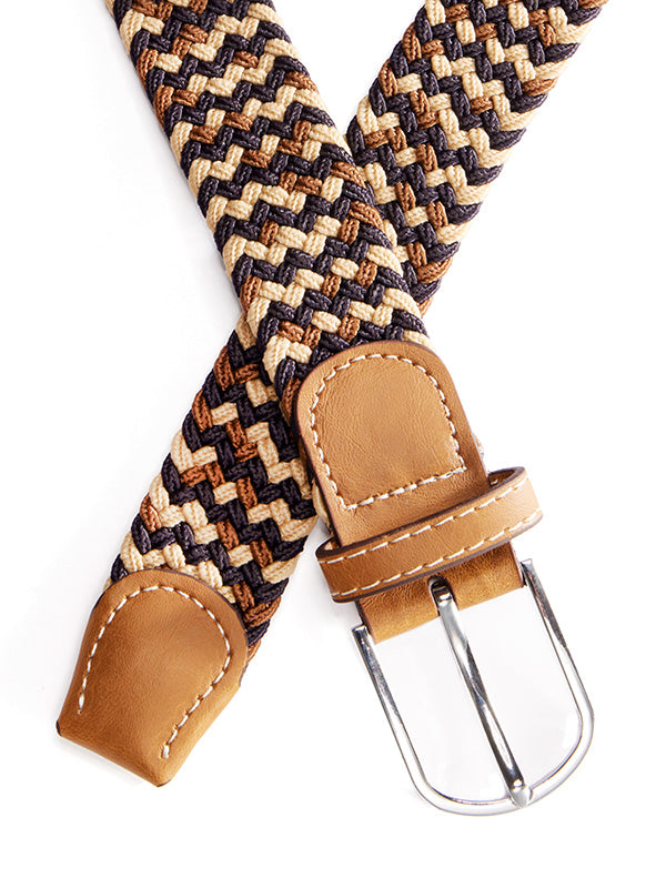 Z3 Multi Brown/ Beige/ Navy Braided Non-Leather Belt