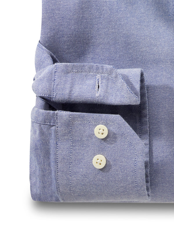 Zidane Oxford Blue Solid Full Sleeve Tailored Fit Casual Cotton Shirt