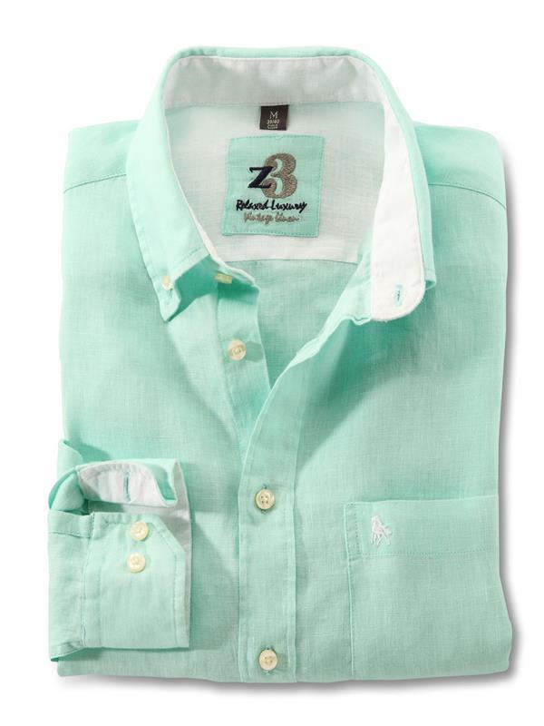 Coronado Jade Solid Full sleeve single cuff Linen Shirt