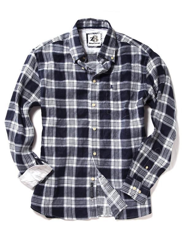 Seychelles Navy Check Linen Shirt