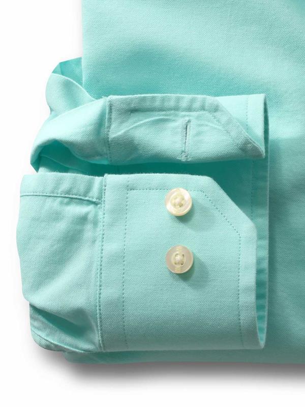 Nido Sea Green Solid Full sleeve single cuff Cotton Shirt