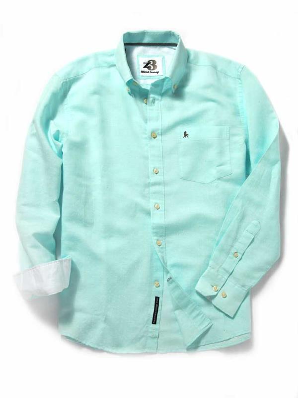 Seychelles Sea Green Printed Blended Shirt
