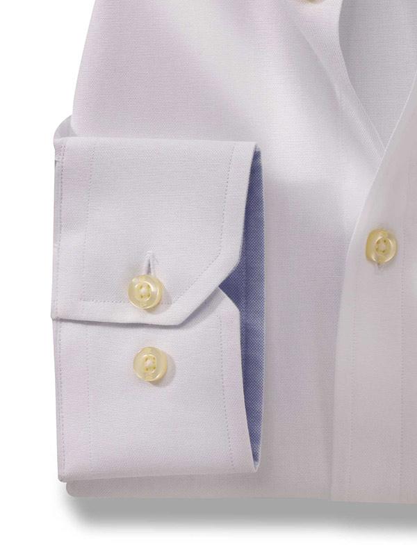 Captain White Solid Full sleeve single cuff Cotton Shirt