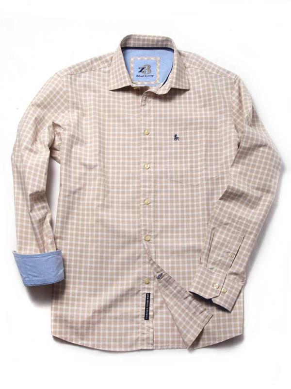 Brad Beige Check Blended Shirt