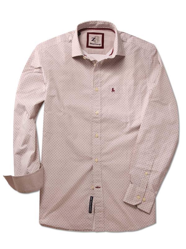 Bocks Beige Printed Full sleeve single cuff Cotton Shirt