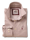 Kvass Beige Check Full sleeve single cuff Cotton Shirt