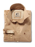 Purl Beige Printed Cotton Shirt