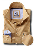 Buds Beige Printed Cotton Shirt