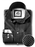 Aaron Black Printed Full sleeve single cuff Cotton Shirt