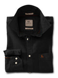 Ramos Black Solid Full sleeve single cuff Cotton Shirt