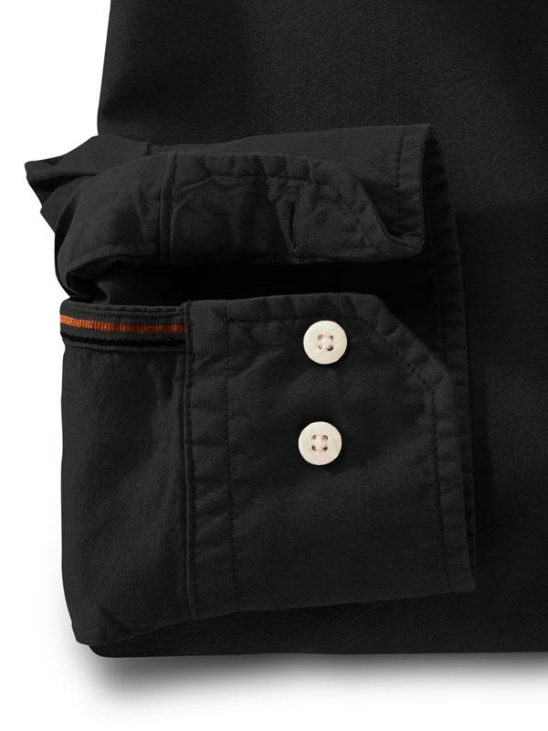 Ramos Black Solid Full sleeve single cuff Cotton Shirt