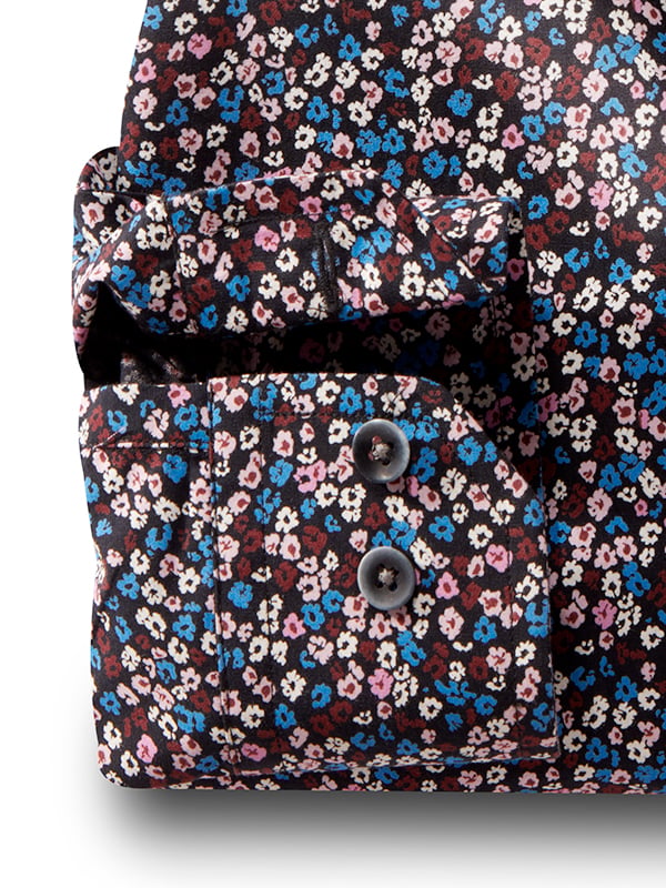 Roberto Black Printed Full Sleeve Tailored Fit Casual Cotton Shirt