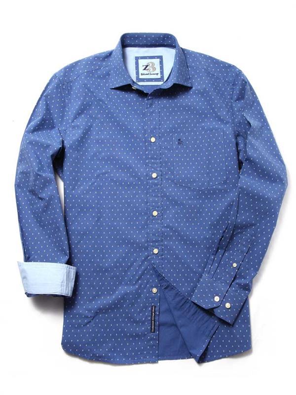Tahiti Blue Printed Cotton Shirt