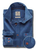 Rodeo Blue Corduroy Full sleeve single cuff Cotton Shirt