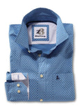 Lager Blue Printed Cotton Shirt