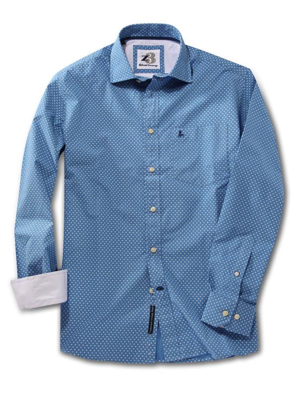 Lager Blue Printed Cotton Shirt
