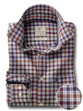 Sheringham Twill Brown Check Full Sleeve Tailored Fit Casual Cotton Shirt