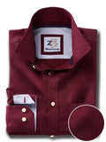 Daniel Burgundy Solid Full sleeve single cuff Cotton Shirt