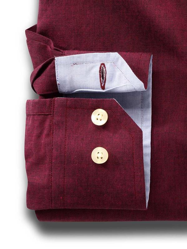 Daniel Burgundy Solid Full sleeve single cuff Cotton Shirt