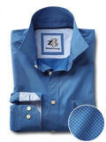 Federer Cobalt Printed Full sleeve single cuff Cotton Shirt