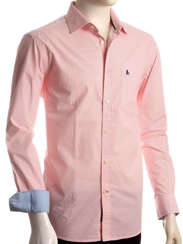 Siesta Coral Printed Full sleeve single cuff Cotton Shirt