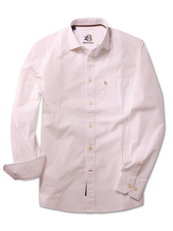 Ale Cream Printed Full sleeve single cuff Cotton Shirt