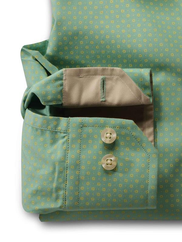 Nadal Green Printed Full sleeve single cuff Cotton Shirt