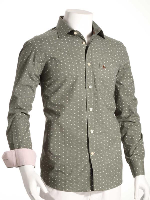 Swan Green Printed Cotton Shirt