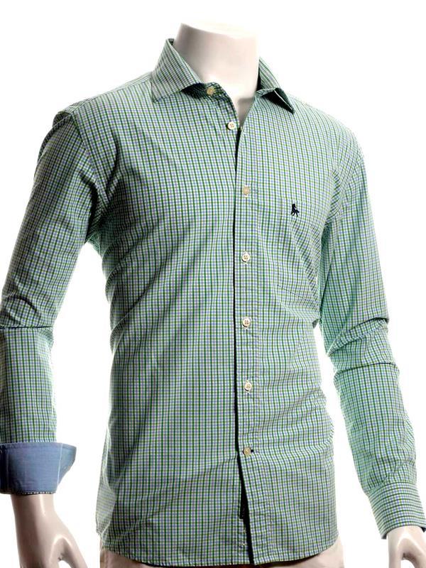 Wayne Green Check Full sleeve single cuff Blended Shirt