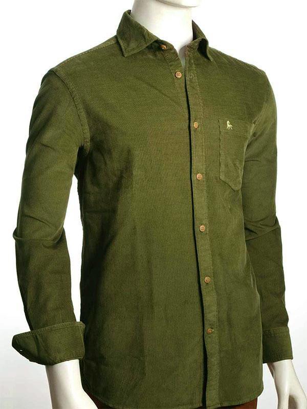 Rodeo Green Corduroy Full sleeve single cuff Cotton Shirt