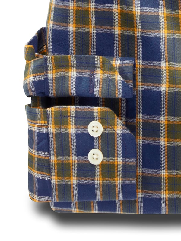 Jadon Herringbone Green Check Full Sleeve Tailored Fit Casual Cotton Shirt