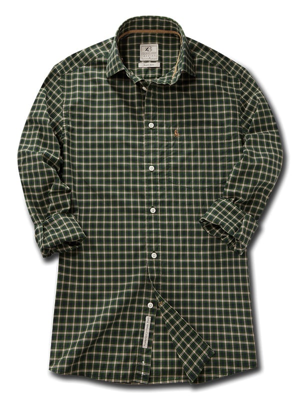 Maradona Green Check Full Sleeve Tailored Fit Casual Cotton Shirt