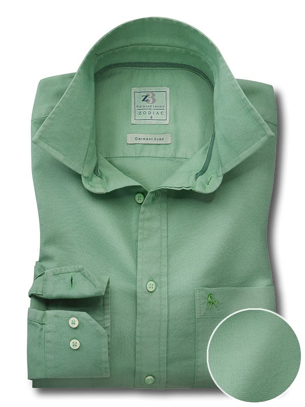 Formentera Oxford Green Solid Full Sleeve Tailored Fit Casual Cotton S Zodiac Finest Quality Clothing Formentera Oxford Green Solid Full Sleeve Tailored Fit Casual Cotton S Zodiac Finest Quality Clothing