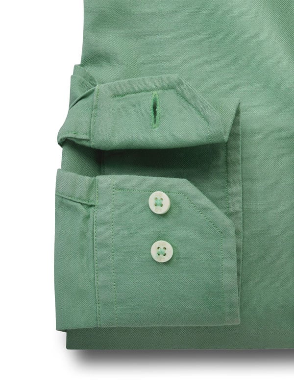 Formentera Oxford Green Solid Full Sleeve Tailored Fit Casual Cotton Shirt