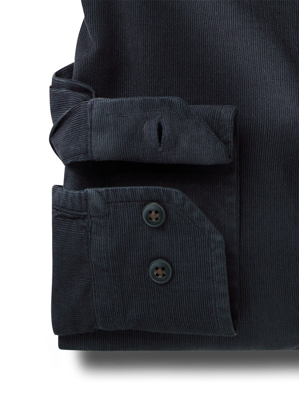 Clark Corduroy Garment Dyed Grey Full Sleeve Tailored Fit Casual Cotton Shirt