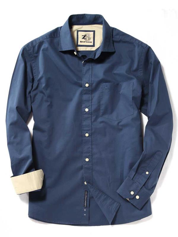 Bloom Indigo Solid Cotton Shirt