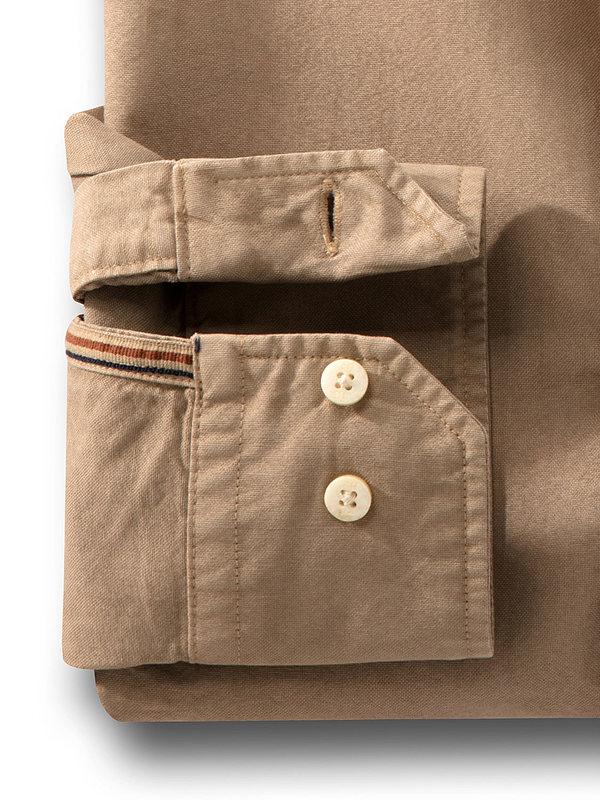 Ramos Khaki Solid Full sleeve single cuff Cotton Shirt