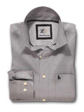 Kvass Light Grey Check Full sleeve single cuff Cotton Shirt