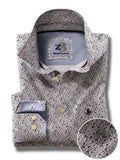 Ditsy Light Grey Printed Full sleeve single cuff Cotton Shirt